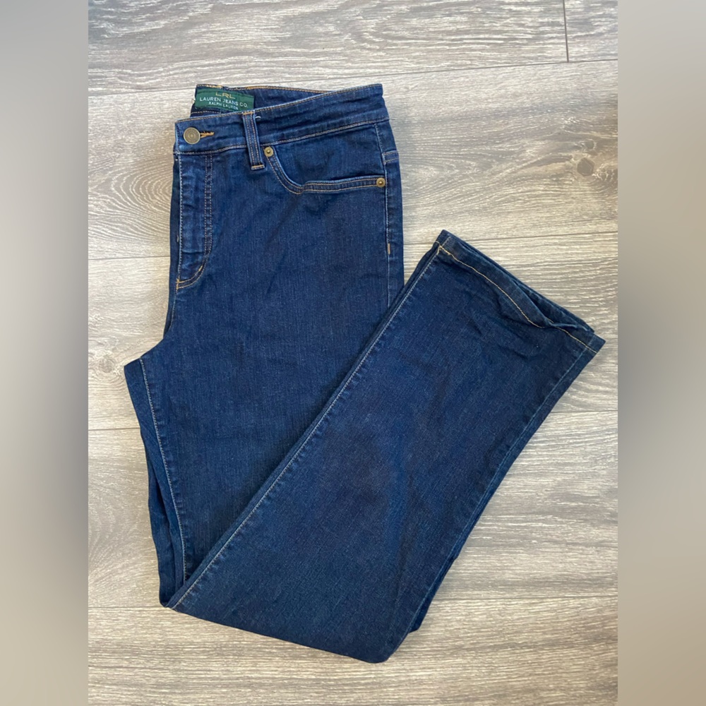 LRL Jeans Co. modern Straight Curvy Dark Wash Jeans, Women’s Size 30W/30L